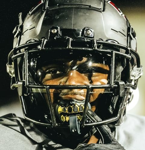 Loudmouth 3D Chrome Grillz Football Mouth Guard - Adult & Youth Football Mouthpiece, Chrome Black/Gold