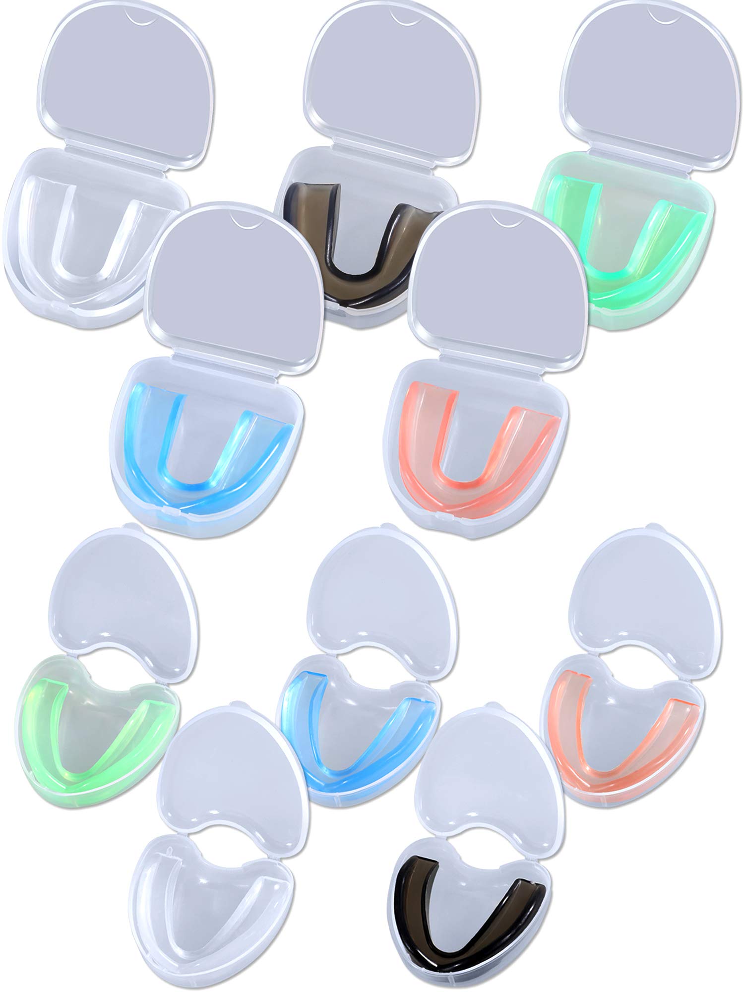 Hsei 10 Pieces Kids Mouth Guard with Portable Box for Sports: Football, Lacrosse, Basketball, Boxing, Taekwondo, Karate,